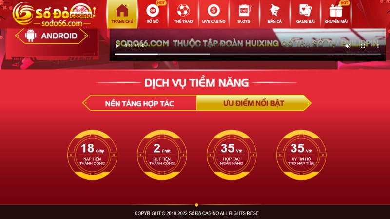 ưu điểm nổi bật của nhà cái sodo casino