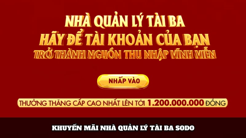 Chi tiết về khuyến mãi nhà quản lý tài ba Sodo